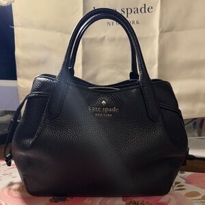 Kate Spade Black Textured Satchel Dumpling Small Satchel